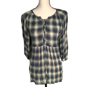 Anthropologie Maeve 3/4 Sleeve Oversized Shirt